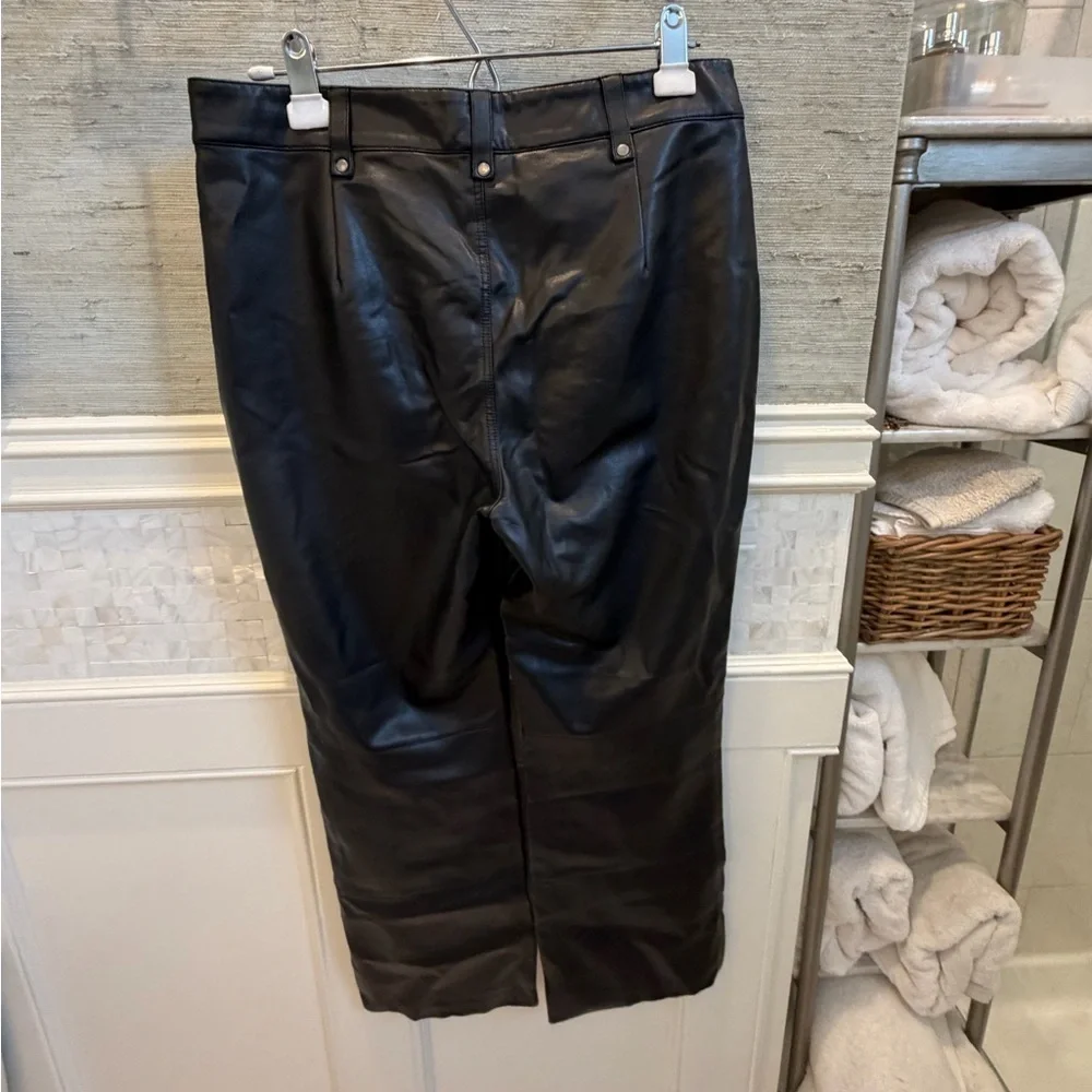 NWT new 30 Anthropologie pilcro cropped faux leather moto pants black short